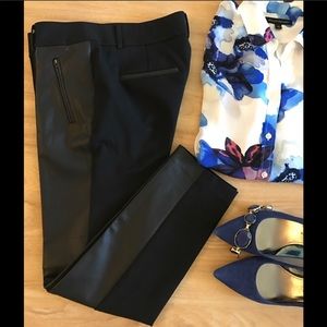 Ann Taylor Trouser Ankle Pants with Faux Leather